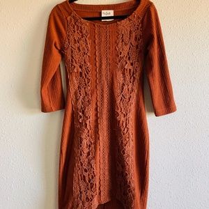 Orange rust dress Free people